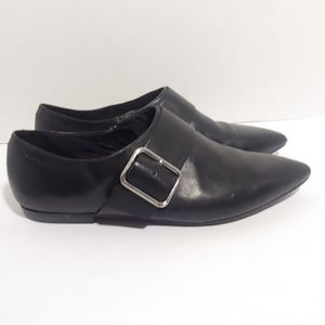 Vagabond pointed toe loafer with side buckle